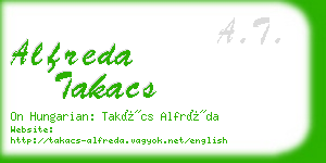 alfreda takacs business card